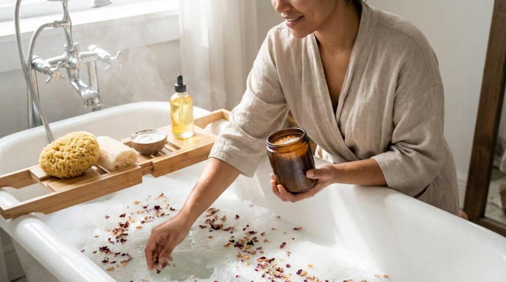 Luxurious bath essentials.