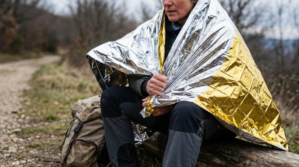 Compact emergency blankets.