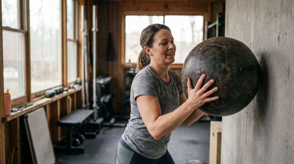 Durable wall balls strength conditioning.